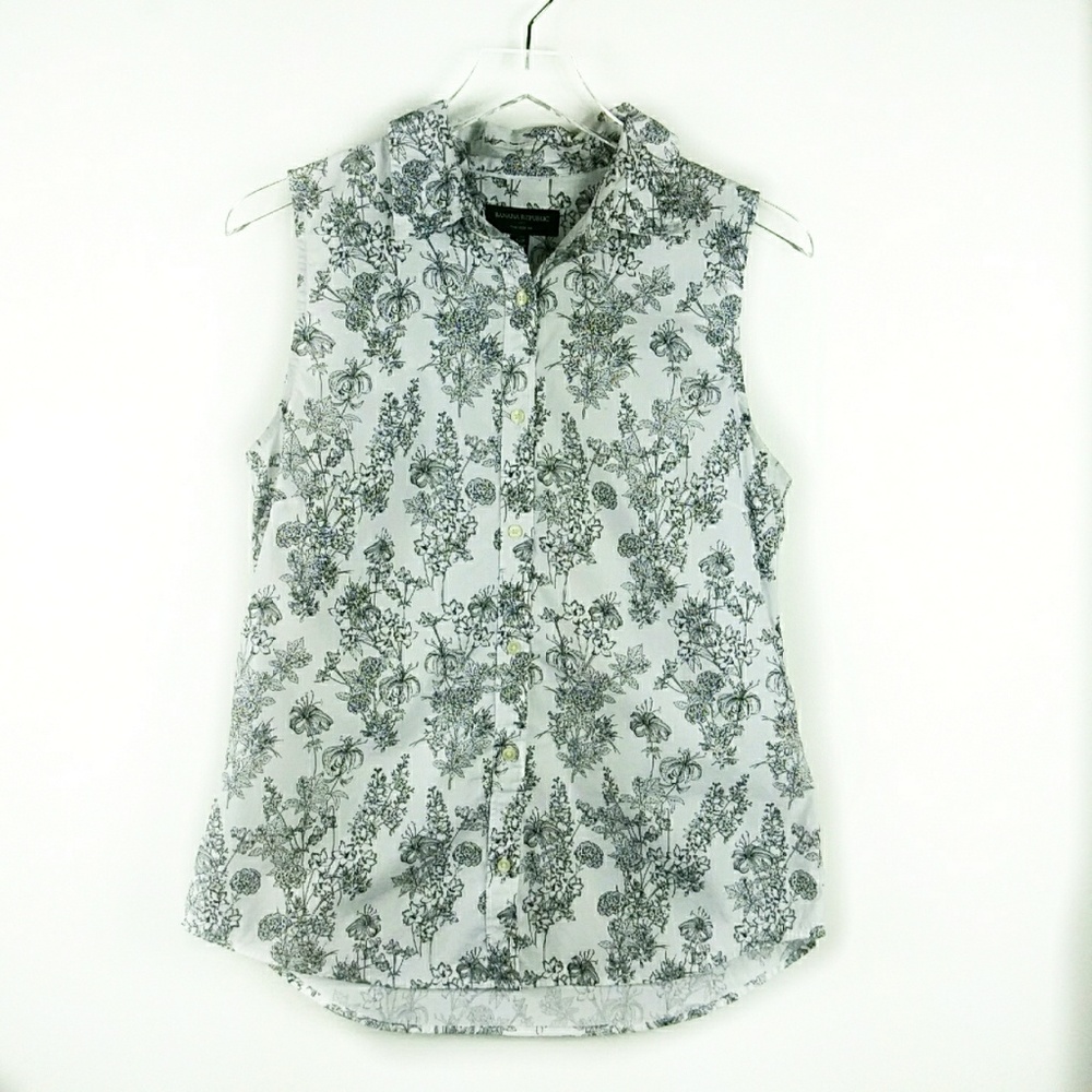 Banana Republic sleeveless wildflowers print